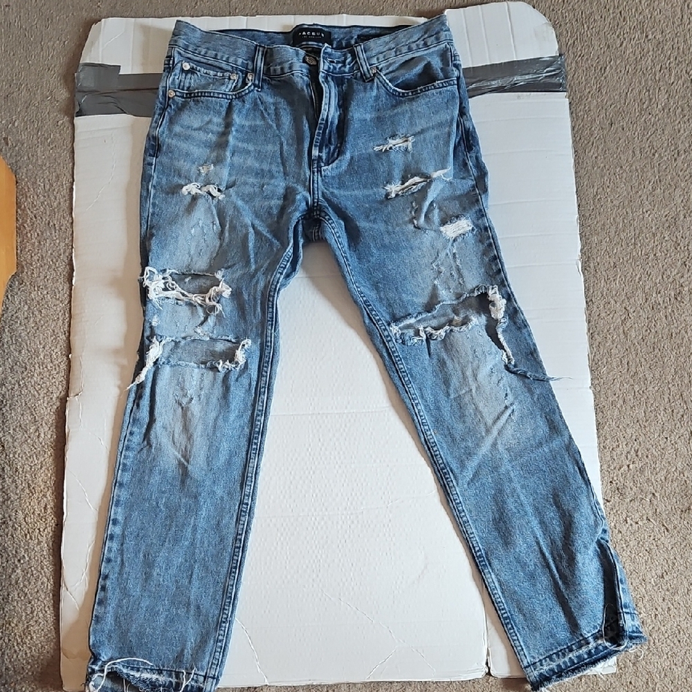 PacSun Men's Ripped Light Blue Skinny Jeans